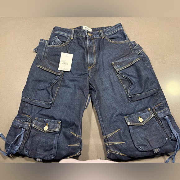 The Attico Fern Dark Blue Denim Long Pants Size 27 - Picture 13 of 13